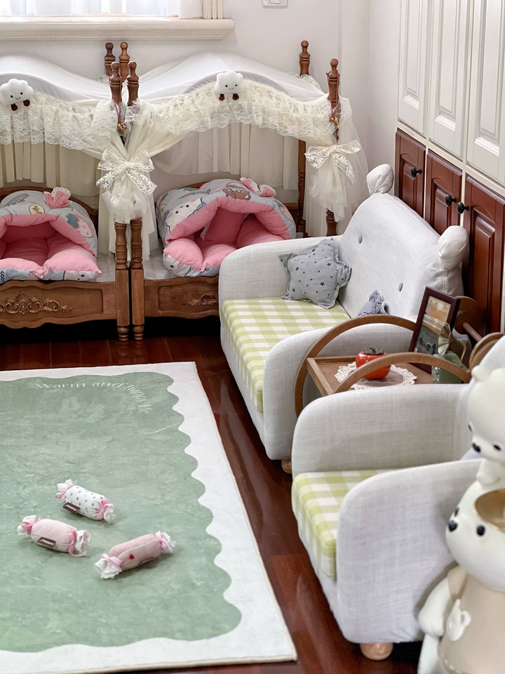 Canopy princess vintage pet bed detail 18